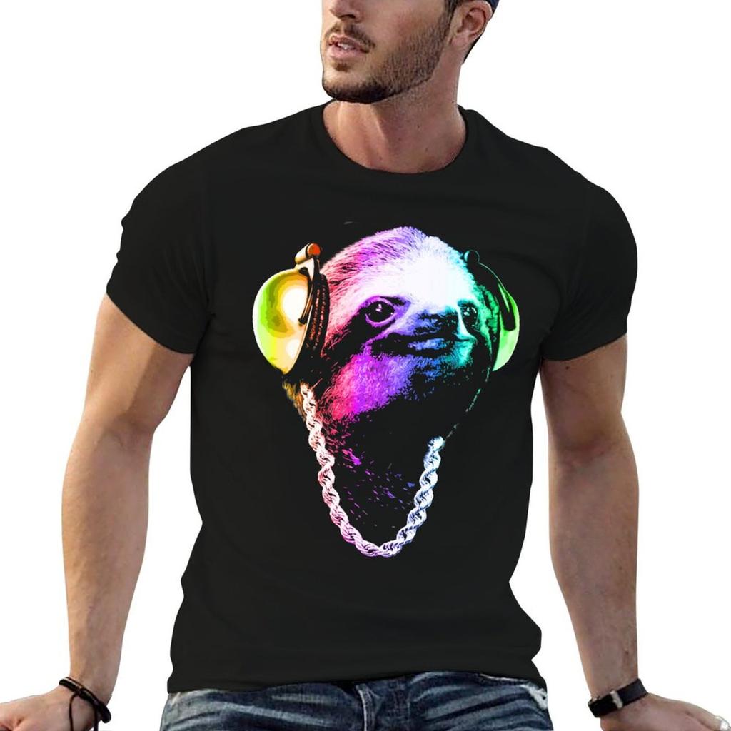 Sloth (Rainbow B-Boy Style) T-Shirt Light Athletic Short Sleeve Tee Shirt