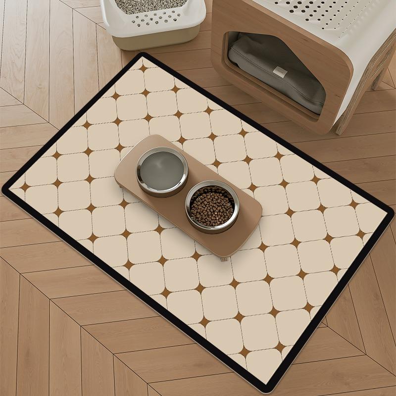 Pet Eating Mat Cat Dog Floor Mats Waterproof Urine-proof Carpet Black White Advanced Minimalist Home Decoration Rug for Kitchen