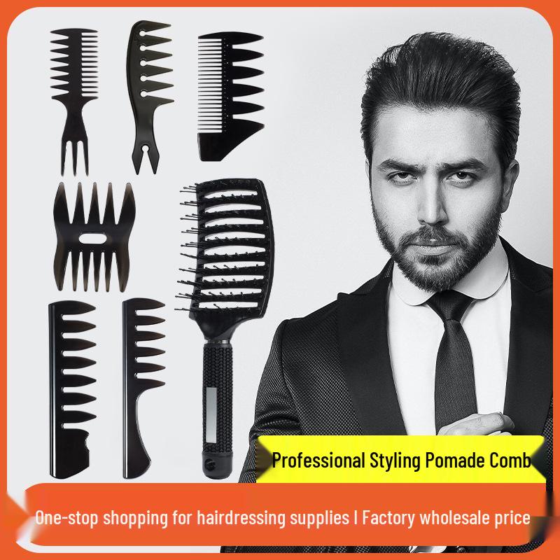 

Slicked Back Men s Styling Comb - Curved Design for Textured, Fluffy Hairstyles, Perfect for Barbershop Use.