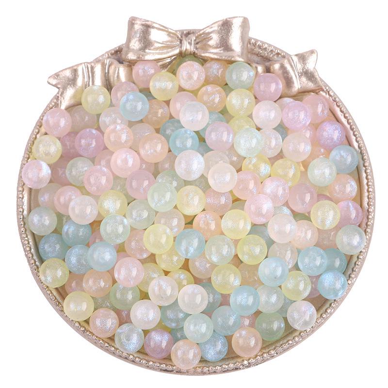 Iridescent Acrylic Round Beads for DIY Phone Case & Jewelry Decoration