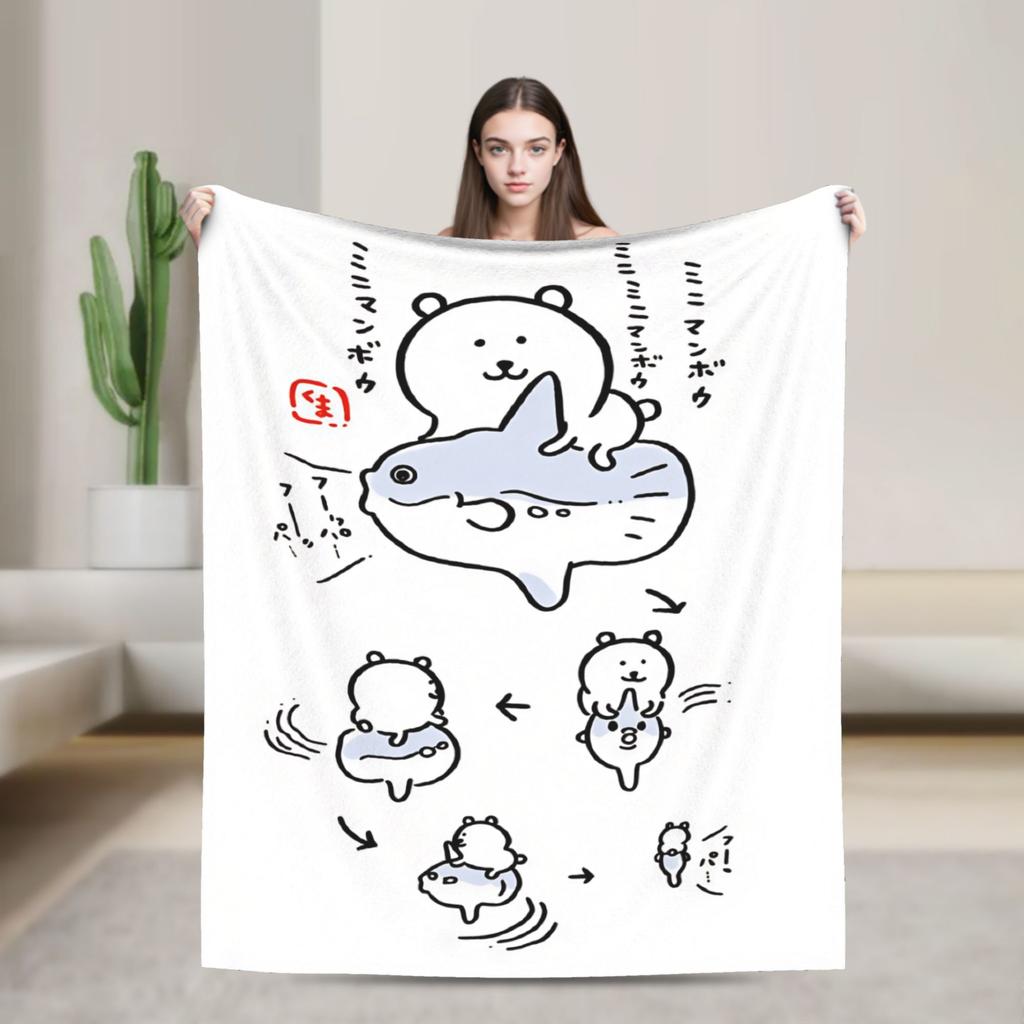 Joke Bear Blanket  Warm Soft Comfortable Plush Throw Blanket For Outdoor Airplane Travel Flannel Bedspread Bed Cover