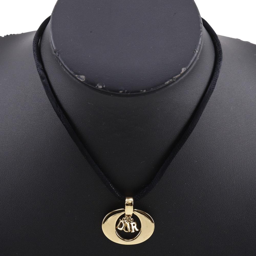 Dior logo Necklace Plated Gold 10.3g Women Used