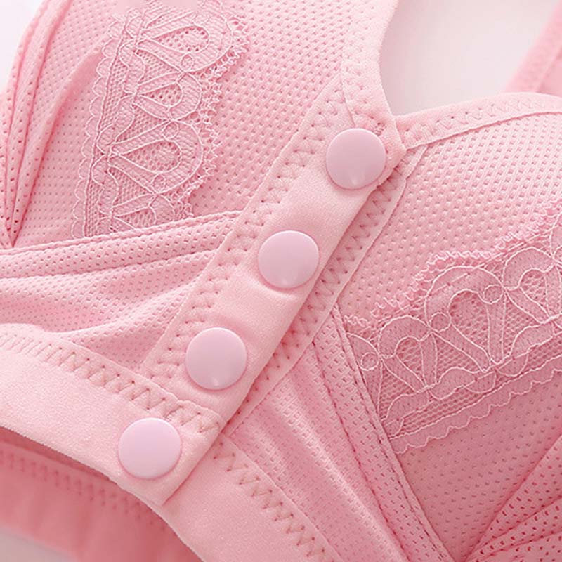 Large Size Front Button Underwear Gather Together for Breathability Comfortable Non Steel Ring Bra for Collecting Accessory Breasts