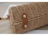 Seaside Holiday Retro Woven Beach Bag - Women's Handheld Shoulder Crossbody