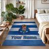 Crystal Velvet Rug Custom Name Text, Soft Non Slip Floor Mat Home DecorFC Porto