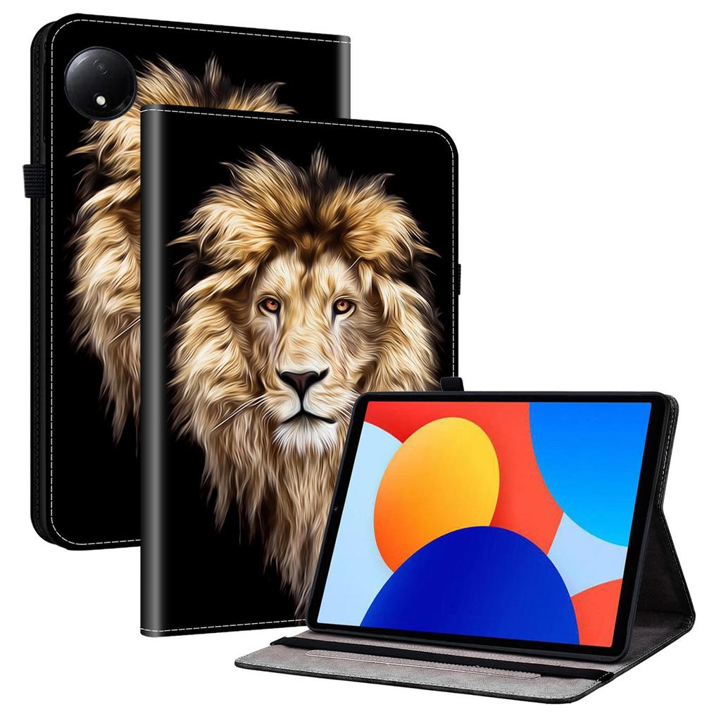 Für Xiaomi Redmi Pad SE 4G 8,7 Zoll Lederhülle Muster bedruckt Ständer Tablet-Hülle mit Kartenfächern