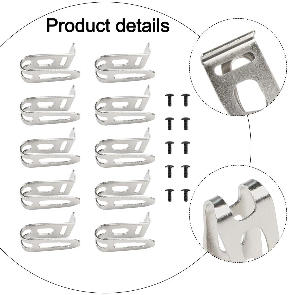 For Tool Storage Belt Clip Hooks Replacement Clips 10 Piece Belt Hook Set Workshop Tools Easy Installation Process