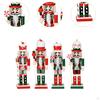 4Pcs Christmas Decoration Wooden Nutcracker Figures Family Friend Desktop Office Home Decor