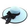 Sun Protection Straw Hats Summer Women Wide Brim Straw Panama Roll Up Hats Belt Buckle Fedora Beach Sun Hats