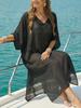 Women's Beach Blouse Summer Women's New V-neck Loose Casual Dress Split-ended Floor Mopping Dress Women