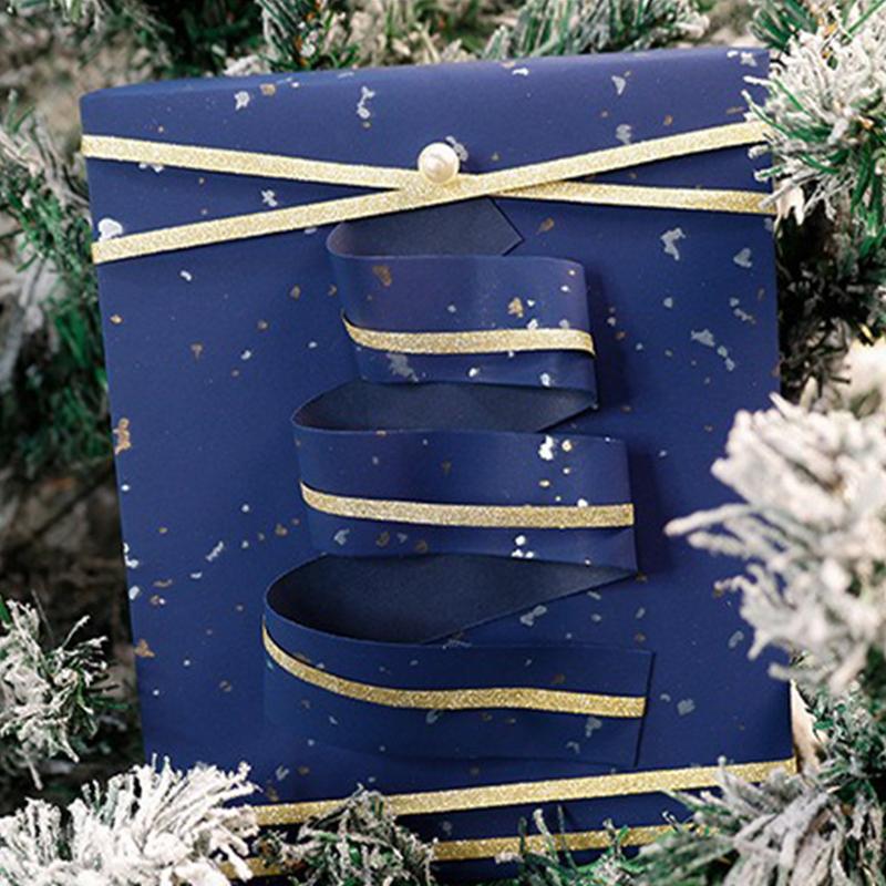 Navy BlueGold Foil Design Gift Wrapping Paper Gift Floral Wrapping Paper Arge Rolls Gift Packaging Craft Paper for Gifts ZSZ006