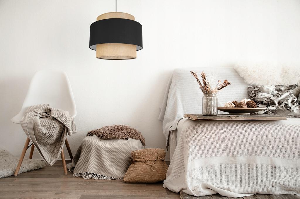 Hanging Lamp, Ceiling Chandelier, Lampshade, Boho Juta