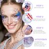 Red White Blue Glitter Gel Stick, Eye Makeup Face Hair Festival Glitter, Independence Day, Rave Party, Easy to Apply Long-Lasting Cosmetic Glitter