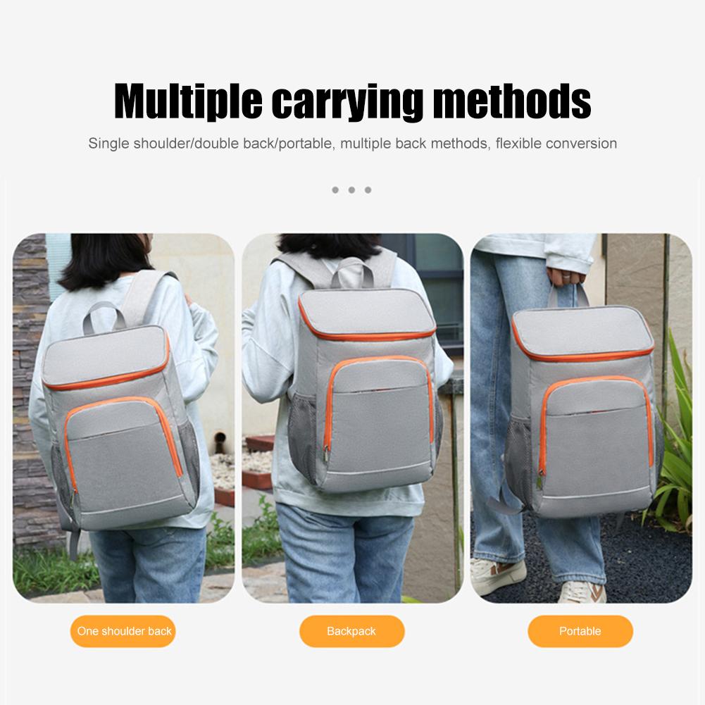 30L Thermal Picnic Cooler Backpack Refrigerator Outdoor Camping Insulated Bag Travel Beach Beer Leak-proof Food Storage Bag