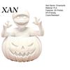 Unique Tabletop Display Piece 3D Printed Pumpkin Boy Figurine, Unpainted White DIY Statue, Detailed Mummy Ghost Figurine Halloween Sculpture, Creative