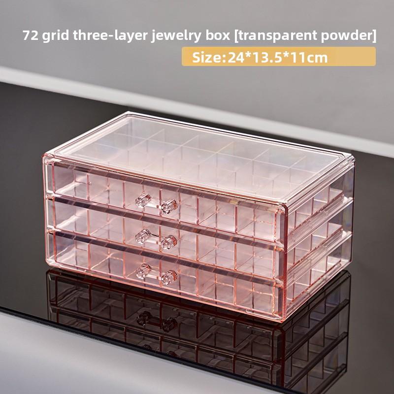 

Коробка для хранения ювелирных изделий Прозрачная Многослойная Большая Вместимость Кольца Серьги Ожерелье Браслет Дом Интернет Знаменитость Выдвижной Ящик