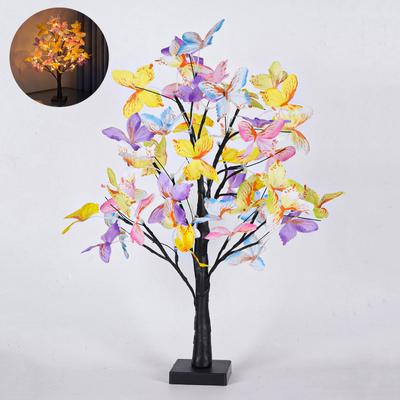 Stolní bonsai strom světlo motýlí lampa DIY umělá LED noční světla pro ložnici stolní párty dekorace