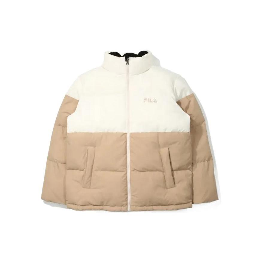 FILA Down Jackets Unisex Brown Stand Collar Thickened FS2DJD4104X-CRM XL