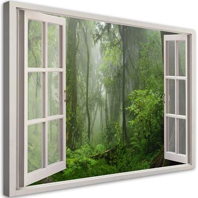 Canvas Print Window Tropical Forest Jungle