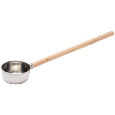 Endo Shoji Commercial Water Ladle Measuring 13cm Stainless Steel Natural Wood Made In Japan AMZ01013 (with Marks) 18-8 &