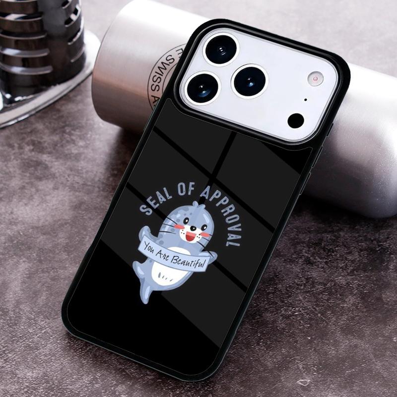 Funny Seal of Approval Phone Case for iPhone 17 16 15 Pro Max Air 14 13 12 11 Plus Shockproof Cover