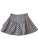 Women's Gray Polka Dot Ruffled Mini Skirt - High Waist, Fluffy, Slimming, Irregular Hem