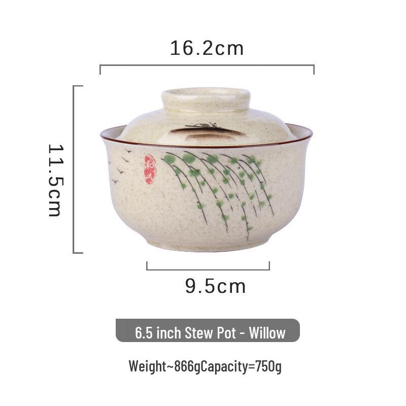ZISIZ Chinese Underglaze Ceramic Noodle Bowl Set