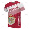 T-shirt con Stemma Bandiera Danimarca Stampa 3D per Uomo Design Cool T-shirt Abbigliamento Donna Moda Harajuku Streetwear Magliette Uomo Top 4XL