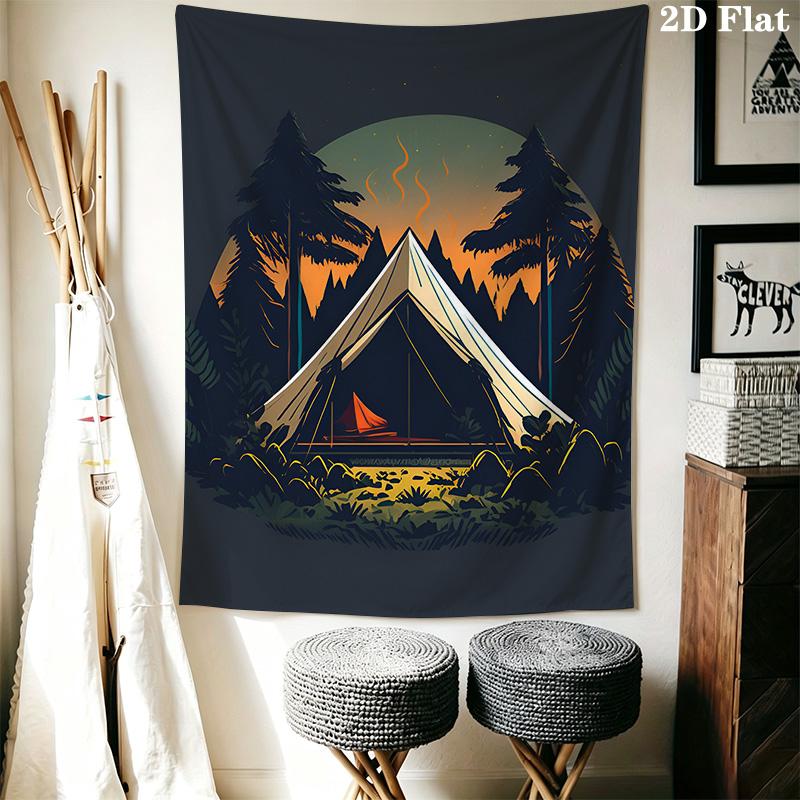 Camping Pattern Home Decor Tapestry, Wall Hanging, Decorative RV Wall Cloth.MGT0918414