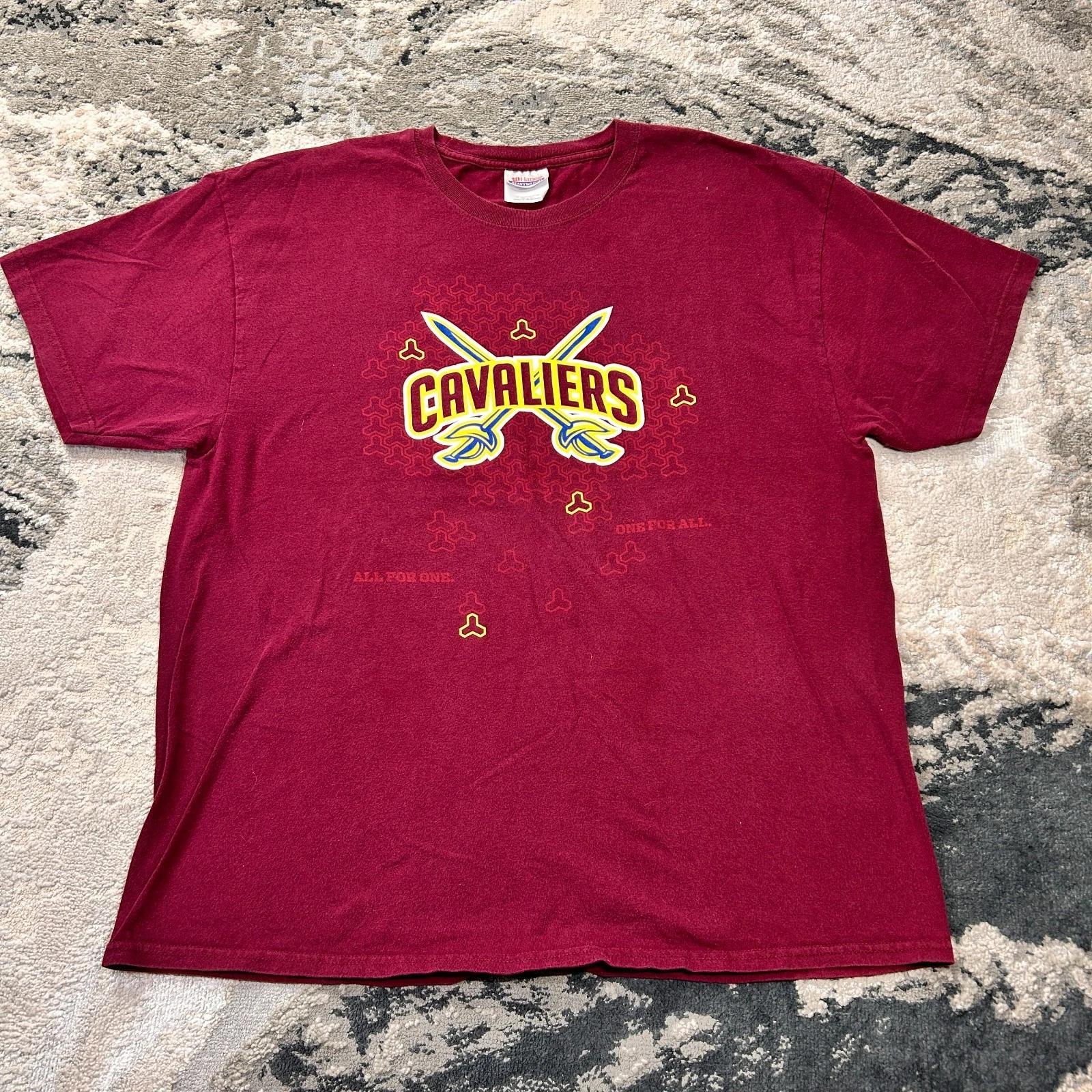 Hanes 2000s T Shirt Men XL Maroon Cotton Cleveland Cavaliers NBA Heavyweight S