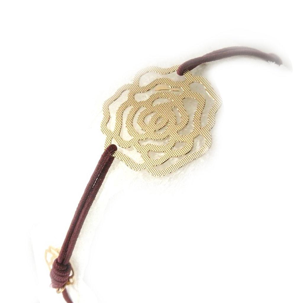Les Trésors De Lily [M9409] - Fancy Bracelet 'Rosa Romantica' Gold Brown