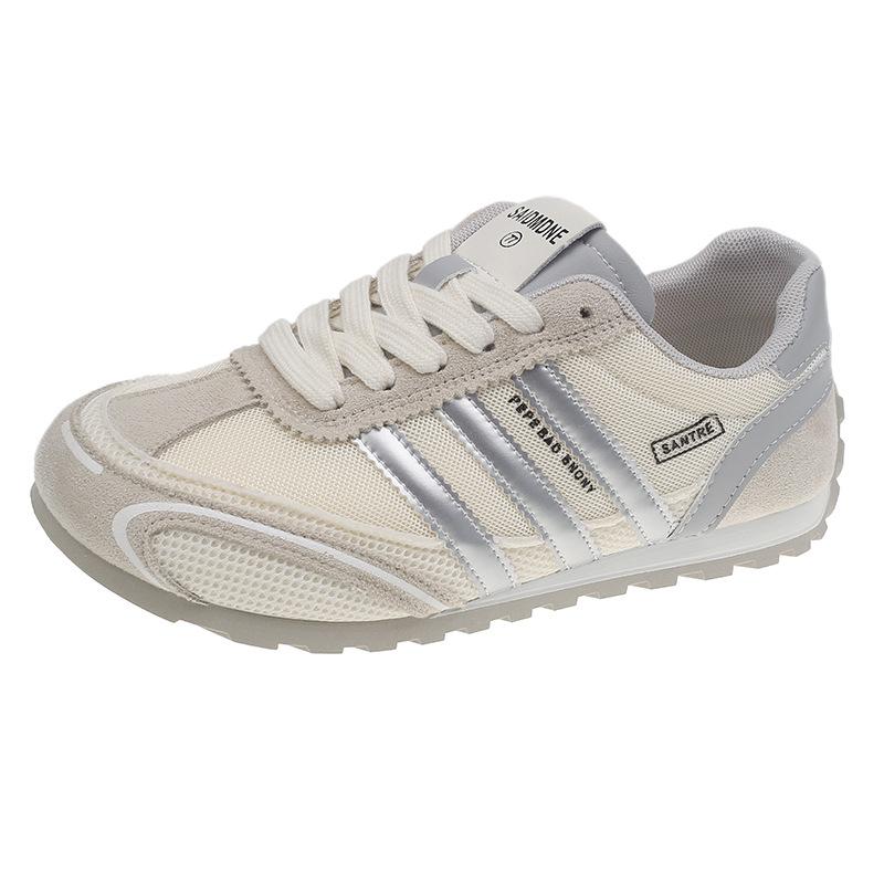 Mesh Forrest Gump shoes women's 2025 summer new thick-soled German training shoes women's soft-soled casual lace-up round head sports shoes women