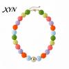 Beads Bracelet Beaded Jewelry for Women, Acrylic Big Choker Necklace Necklace, Round Stretch Bracelet, Summer Retro Accessory Adjustable