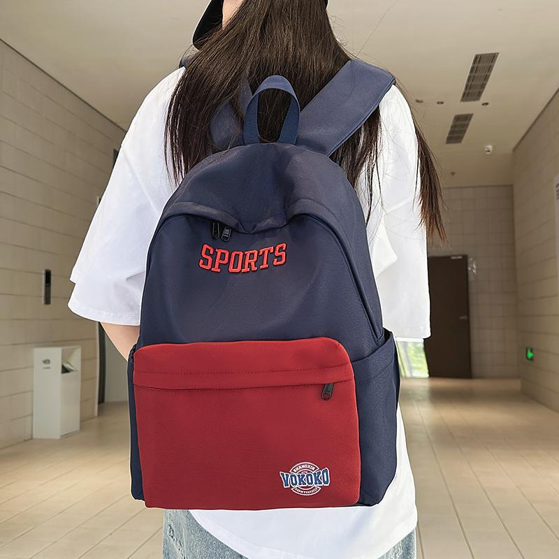 Middle School Student Schoolbag Women's Large Capacity Backpack Letter Print Men Outdoor Backpack
