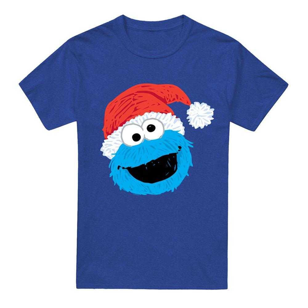Sesame Street Unisex Adult Grover Scribble Heather Christmas T-Shirt