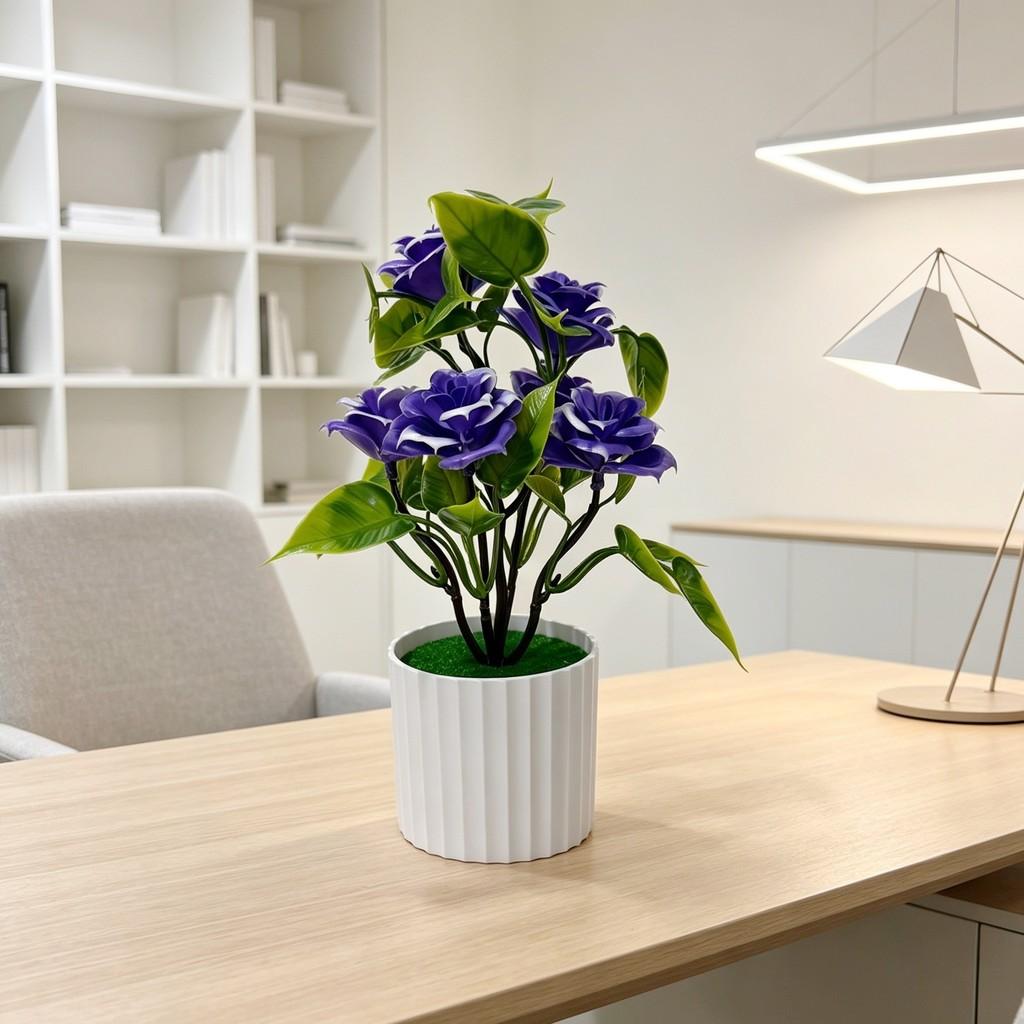 Artificial Rose Plant With Plastic Construction For Wedding Decor And Home Display