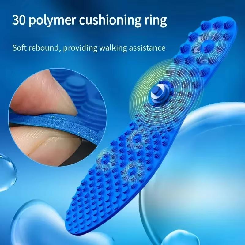 1 Pair Unisex Soft Acupressure Massage Insoles Trimmable Non-slip for Sneakers Boots Foot Pain Relief Outdoor Activities
