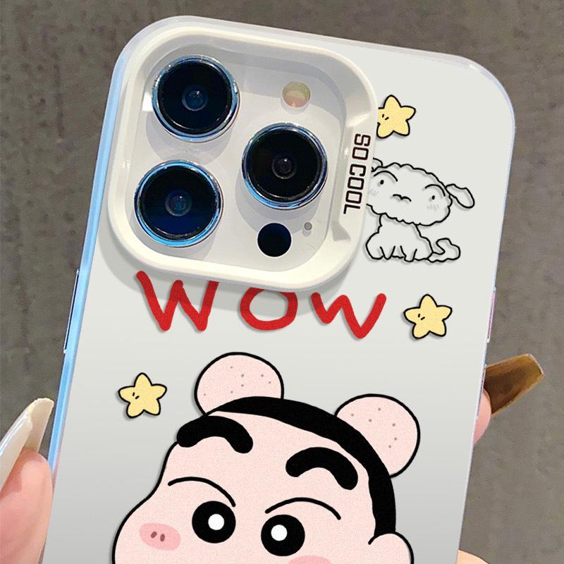 Shin-chan iPhone 17 Case, Compatible with Apple 15 Pro Max, iPhone 14 Pro/13/16 Pro, Silver Color, Cross-Border Model