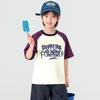 Boys' Trendy American Print Color Block Raglan T-Shirt