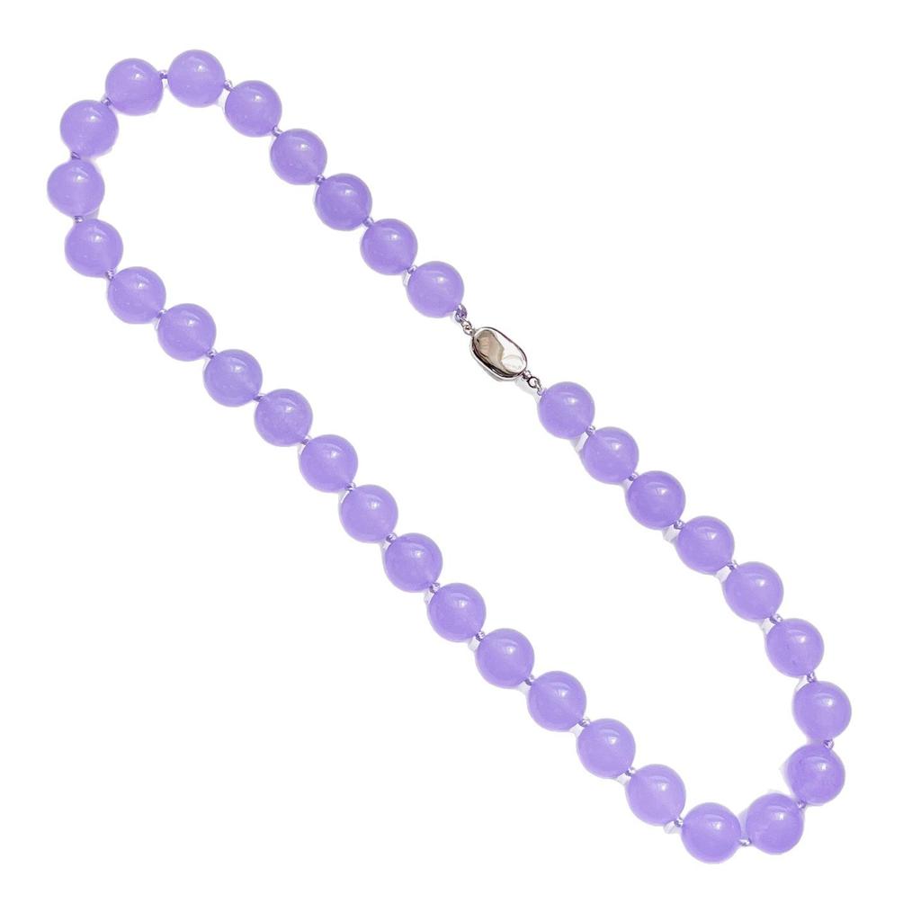 12Mm Violet Emerald Quartzite Stone Bracelet Necklace
