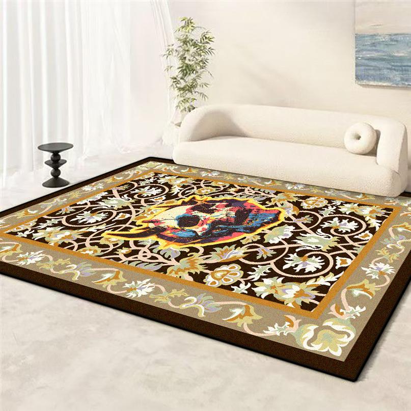 Persischer Retro Teppich in Übergröße für das Wohnzimmer Cartoon Rutschfest Kinderzimmer Dekoration Teppich Weiche Sofatischmatte Maschinenwaschbar