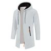 Chaqueta de Hombre Elegante Cárdigan con Cremallera y Capucha de Longitud Media Engrosada Ropa de Abrigo versátil para Otoño/Invierno