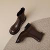 Krazing Pot Microfiber Autumn Winter Shoes Low Heels Size 43 Chelsea Boots Back Solid Color Preppy Style Ankle Boots
