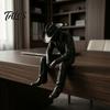 Minimalist Industrial Decor Western Cowboy Desk Decor, 3D Printed Edge-Hanging Figurine with Dangling Legs, Retro Style Desktop Matte Black