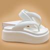 EVA thick bottom flip flops for women's summer height increasing slippers, fashionable outerwear, simple clip on sandals, and sponge heels