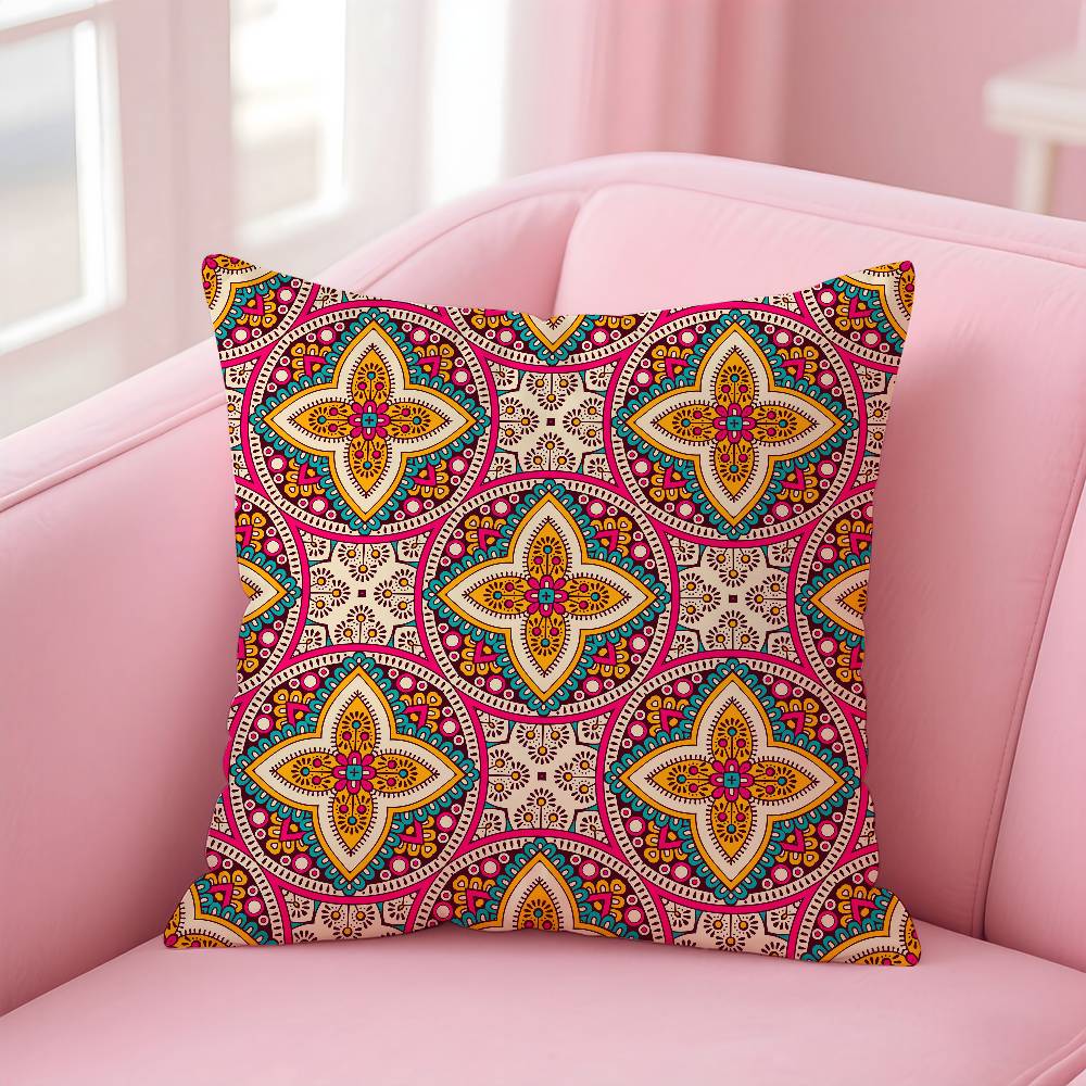 ART Indian Ethnic Pattern Pillow Case Pattern Printing Pillowcase Living Room Sofa Cushion Cover Bedroom Room Decor