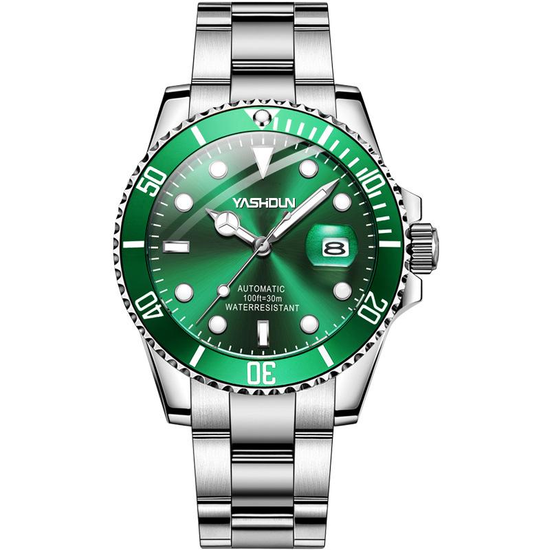 Men s Classic Mechanical Watch - Waterproof Steel Strap in Black, Blue, Green. Inspired by Douyin Live Broadcast.