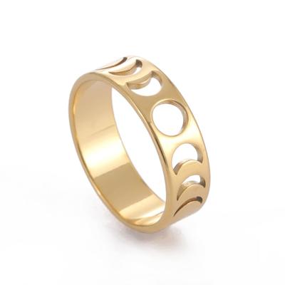 Skyrim Einzigartige Mondphase Ringe Damen Edelstahl Gold Farbe Halbmond Fingerring Modeschmuck
