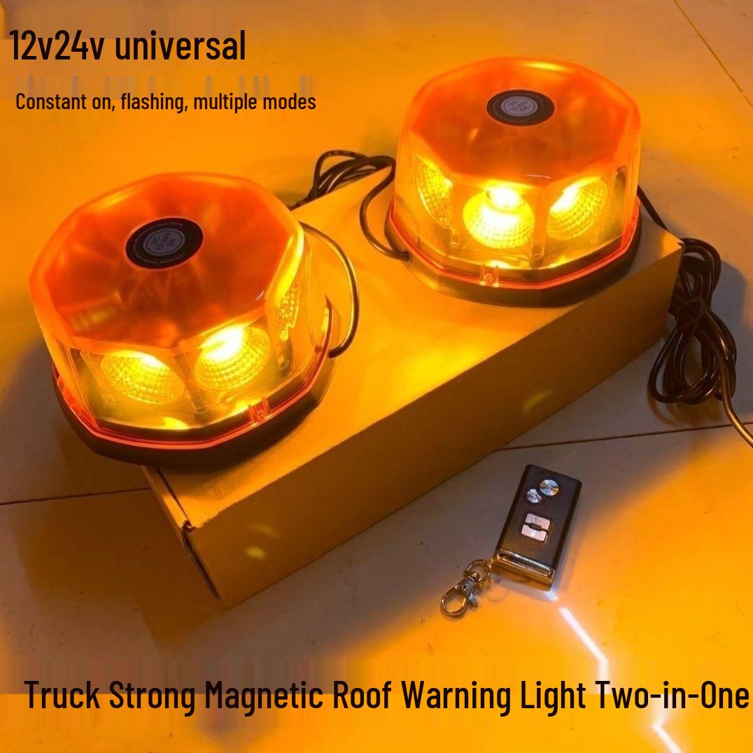 

Super Bright Magnetic LED Strobe Yellow Signal Light for School Bus Safety Dual Warning Light [Yellow Pair] with Remote