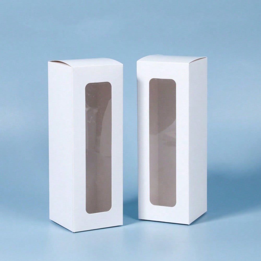 

10 шт, 8,4*8,4*24,8 см, прямоугольные прозрачные белые стеклянные коробки для стаканчиков, креативные бумажные подарочные упаковочные коробки своими руками 10 pcs
